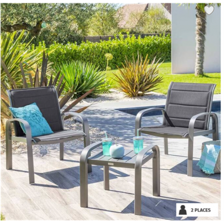 Salon de jardin duo Elyn bleu canard Ethik home